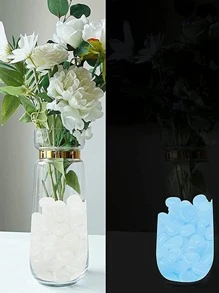 100pcs Glow In The Dark Decorative Pebble - White - View 6