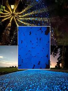 100pcs Glow In The Dark Decorative Pebble - Blue - View 4