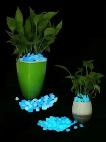 100pcs Glow In The Dark Decorative Pebble - Blue - View 6