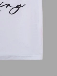 Girls Crown & Letter Graphic Tee - White - View 6