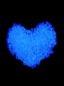 500pcs Glow In The Dark Plain Color Decorative Pebble - Blue - View 12