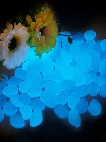 500pcs Glow In The Dark Plain Color Decorative Pebble - Blue - View 7