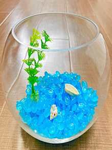 500pcs Glow In The Dark Plain Color Decorative Pebble - Blue - View 1