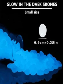 500 piezas guijarro decorativo brillante en oscuro - Blanco - Ver 3