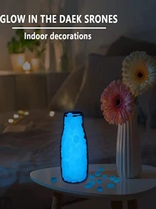 500 piezas guijarro decorativo brillante en oscuro - Blanco - Ver 6