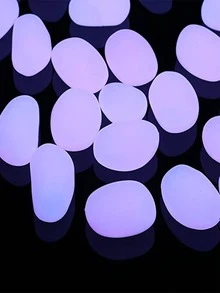 500pcs Glow In The Dark Plain Color Decorative Pebble - Purple - View 5
