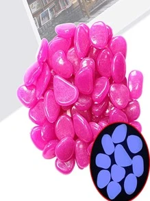 500pcs Glow In The Dark Plain Color Decorative Pebble - Purple - View 7