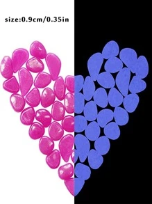 500pcs Glow In The Dark Plain Color Decorative Pebble - Purple - View 8