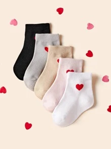 5pairs Baby Heart Pattern Socks