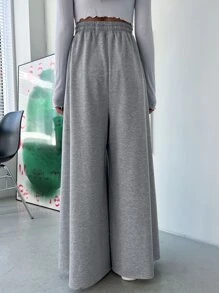 DAZY Quần thể thao nữ Dây kéo Túi màu trơn - Xám - Xem 2