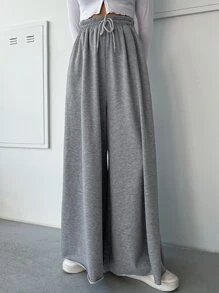 DAZY Quần thể thao nữ Dây kéo Túi màu trơn - Xám - Xem 7