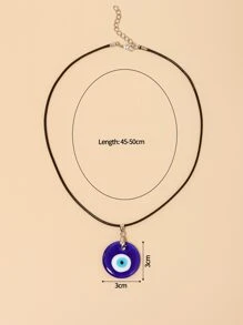 Evil Eye Pendant Necklace - Multicolor - View 4