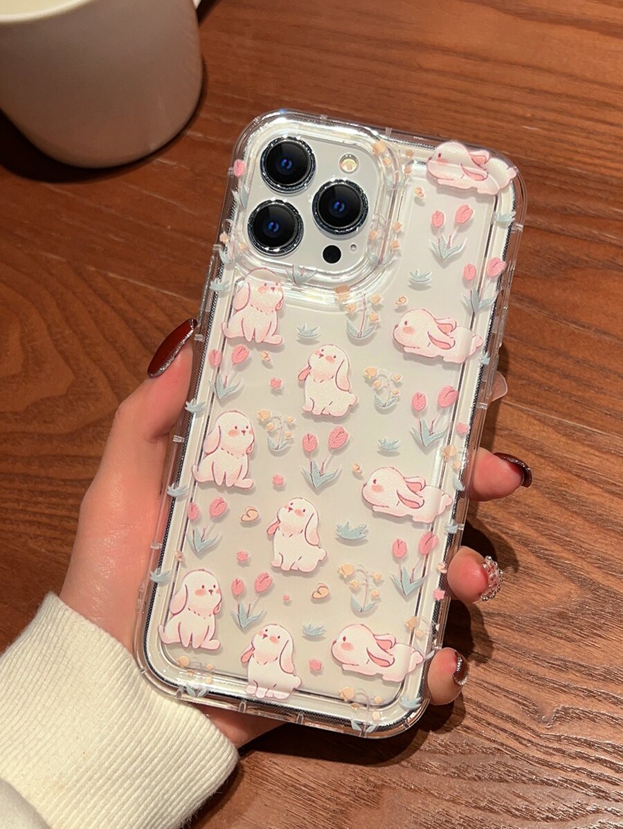 漫画 ウサギパターン カード挿入口 スマホケース - マルチカラー - チェックする 1