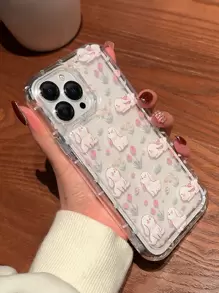 漫画 ウサギパターン カード挿入口 スマホケース - マルチカラー - チェックする 3