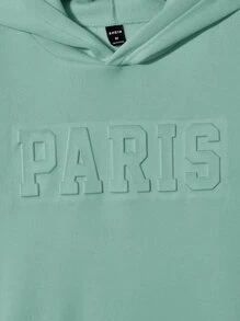 Manfinity VCAY Loose Fit Men's Letter Graphic Drop Shoulder Thermal Hoodie - Mint Green - View 3