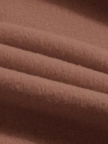 SHEIN EZwear Slogan & Floral Print Thermal Pullover - Brown - View 5