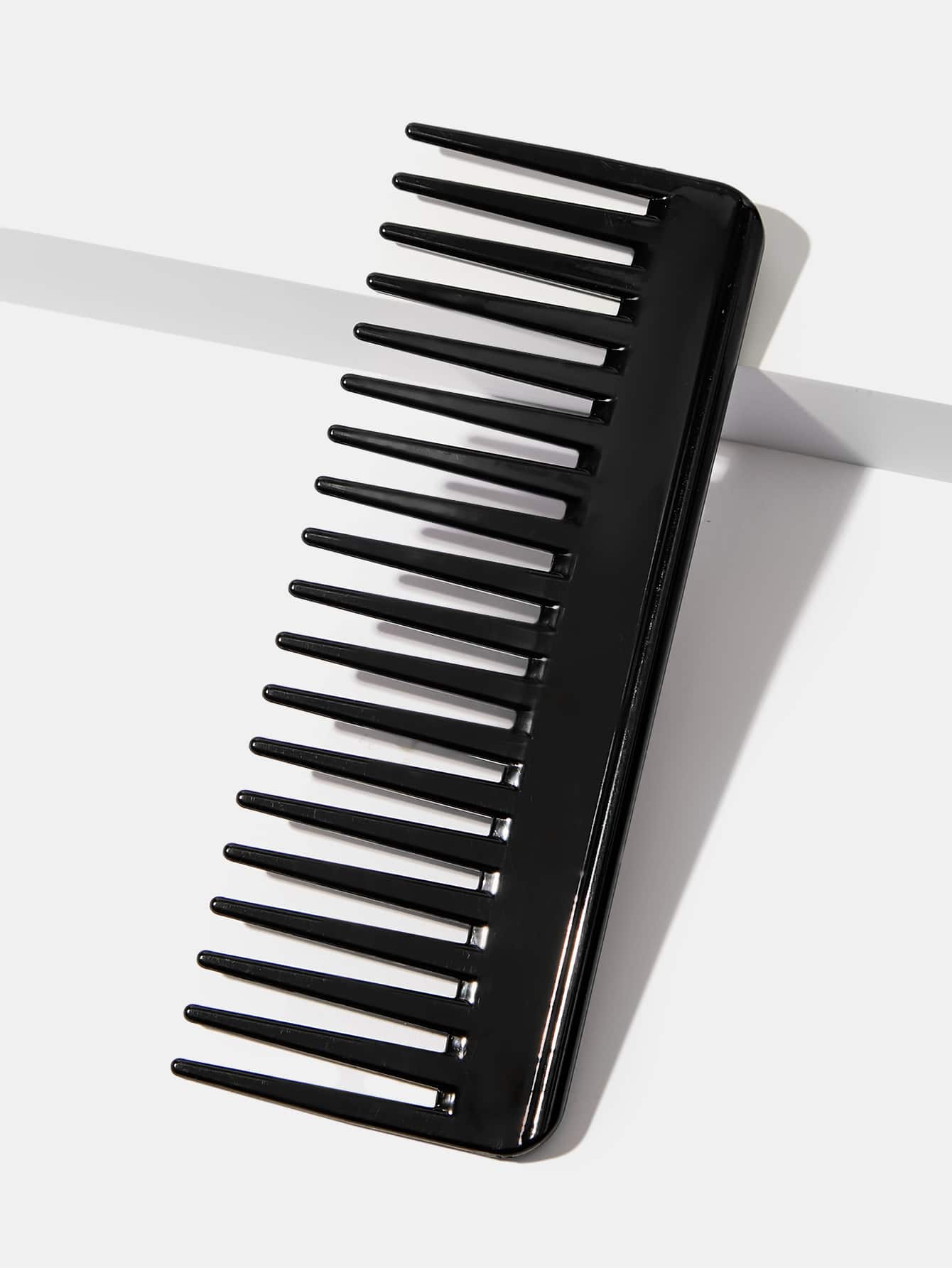 干湿使用宽齿梳，1 件大号塑料简约纯色闪光矩形透明易于拆卸发刷，适合女性和男性，适合女性妈妈妻子姐妹青少年女朋友，发刷/发梳 - 黑色 - 查看 1