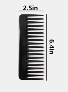 干湿使用宽齿梳，1 件大号塑料简约纯色闪光矩形透明易于拆卸发刷，适合女性和男性，适合女性妈妈妻子姐妹青少年女朋友，发刷/发梳 - 黑色 - 查看 4