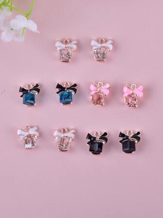 10 st metallglas rosett DIY-hänge