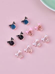 10pcs Metal Glass Bow DIY Pendant Valentines