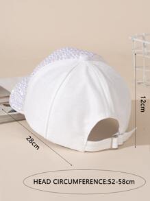 Gorra de béisbol con diseño de perla artificial - Blanco - Ver 4