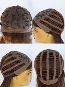 Peluca sintética cosplay largo rizado con tupe - Marrón - Ver 7