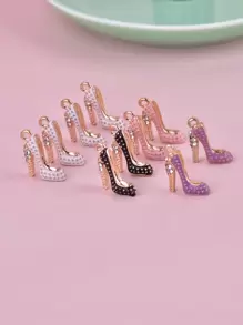 10pcs metal High Heel DIY Pendant - Multicolor - View 2