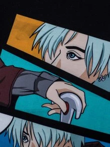 Chicos Top tank con estampado de figura - Negro - Ver 4