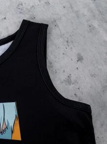 Chicos Top tank con estampado de figura - Negro - Ver 5