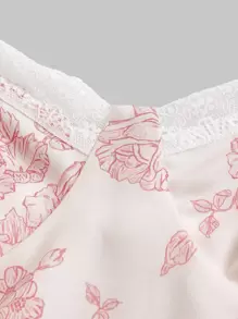 SHEIN MOD Floral Print Split Thigh Cami Dress - Baby Pink - View 3