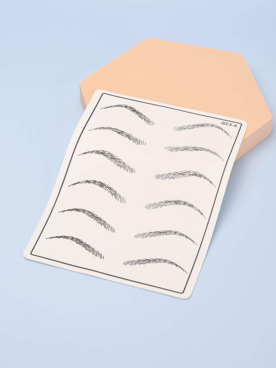 1pc Silicone Eyebrow Tattoo Practice Skin - Black and White - View 1