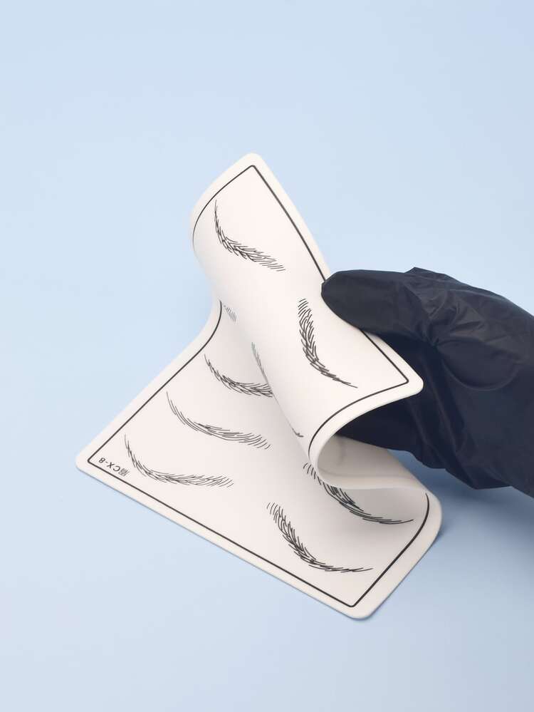 1 pieza Tatuaje de silicona ceja práctica piel - Blanco y Negro - Añade 4