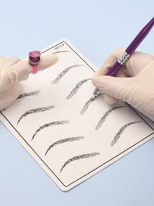 1pc Silicone Eyebrow Tattoo Practice Skin - Black and White - View 5