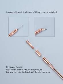 1pc Lightweight 10g Bronze Acrylic Microblading Pen With 3D Textured Non-Slip Grip For Eyebrow Embroidery