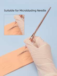 1pc Lightweight 10g Bronze Acrylic Microblading Pen With 3D Textured Non-Slip Grip For Eyebrow Embroidery