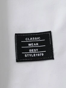 SHEIN Váy Gái Đắp vá Xếp li Lá thư Giải trí - trắng - Xem 5