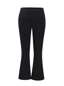 Flirla Plus Solid Flare Leg Trousers - Black - View 1