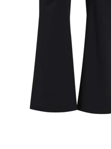 Flirla Plus Solid Flare Leg Trousers - Black - View 3
