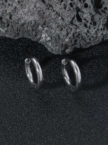 Fashionable E Popular Homens Minimalista Brinco De Argola Aço Inoxidável Para Jóias Presente E Para A Elegante