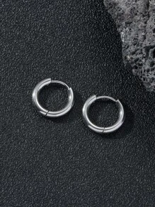 Fashionable E Popular Homens Minimalista Brinco De Argola Aço Inoxidável Para Jóias Presente E Para A Elegante