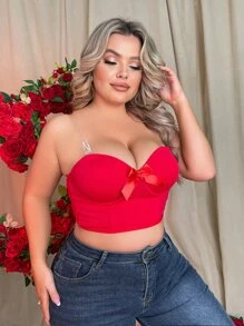 Sujetador con lazo delantero con aro - Rojo - Ver 5