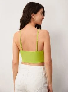 SHEIN BASICS Top de tirantes crop unicolor
