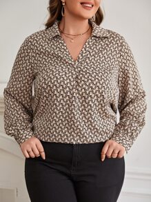 SHEIN Frenchy Blusa con estampado - Multicolor - Ver 4