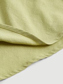 SHEIN MOD Vestido unicolor de manga farol pecho con fruncido