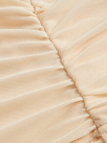 SHEIN MOD Ruched Halter Top - Apricot - View 4