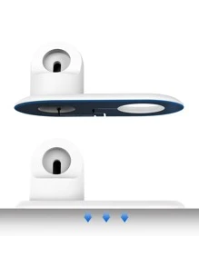 2 In 1 Silicone Phone Charger Stand Compatible With iPhone - White - View 4