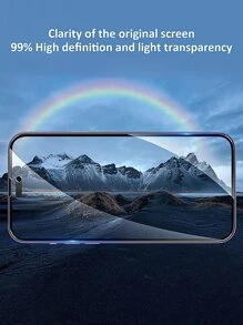 Película templada de protección de privacidad de pantalla de 3 piezas compatible con iPhone, protector de pantalla privado compatible con iPhone15/15Plus/15Pro/15Promax - Negro - Ver 7
