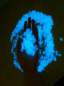 500pcs Glow-in-the-dark Decorative Pebble - Blue - View 4