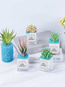 500pcs Glow-in-the-dark Decorative Pebble - Blue - View 6