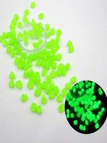 500 piezas guijarro decorativo brillante en oscuro - Verde - Ver 3